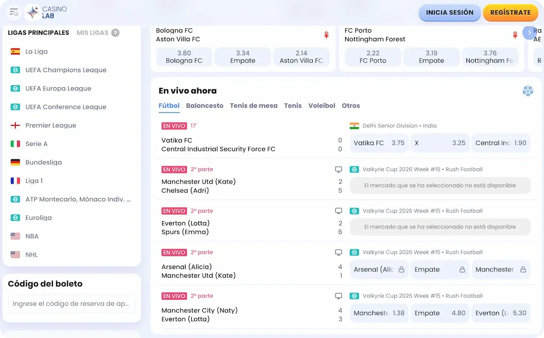 deportes del casino casinolab